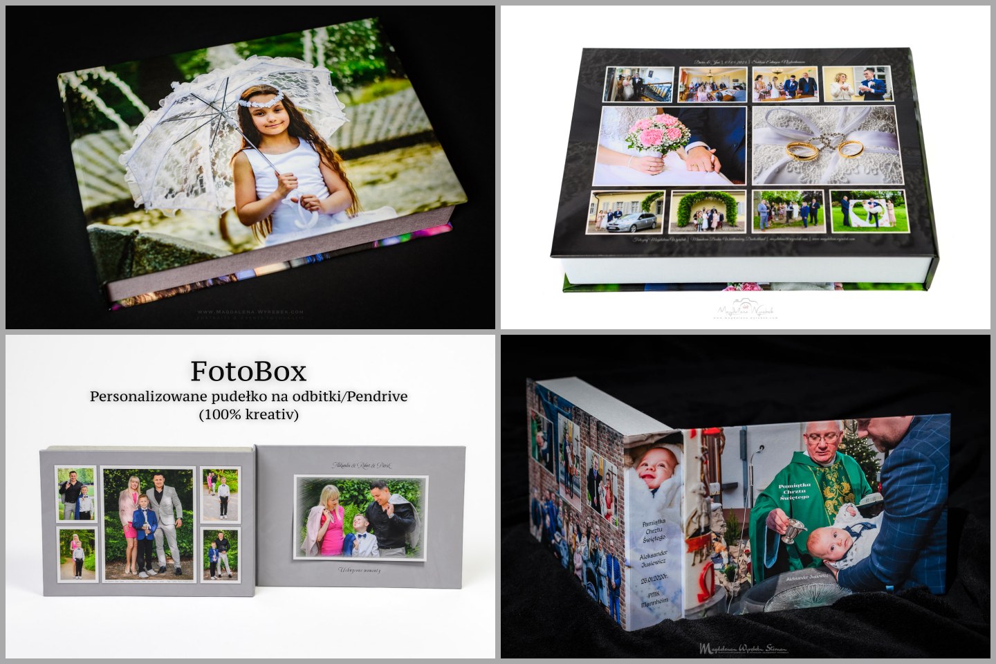Fotopamiątki FotoBox Personalizowane pudełko ze zdjeciem Prezent Pamiątka Ślub Komunia Chrzest Fotoreportaż Fotostudio 100% Kreativ nphoto Fotograf Mannheim Magdalena Wyrębek